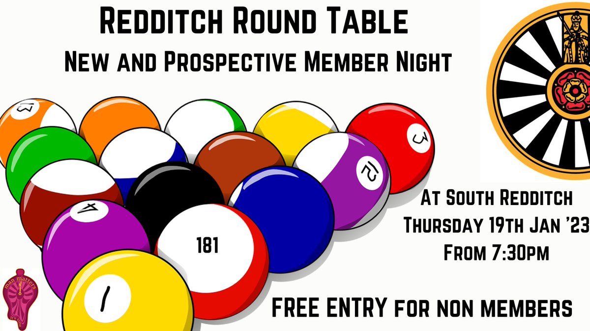 New and Prospective member night is next week, if you identify as a male aged between 18 and 45 and you wanna get involved with us DM us or see us at South Redditch from 7:30pm on the 19th Jan!

#DoMore #DiscoverRoundTable #ItsTime