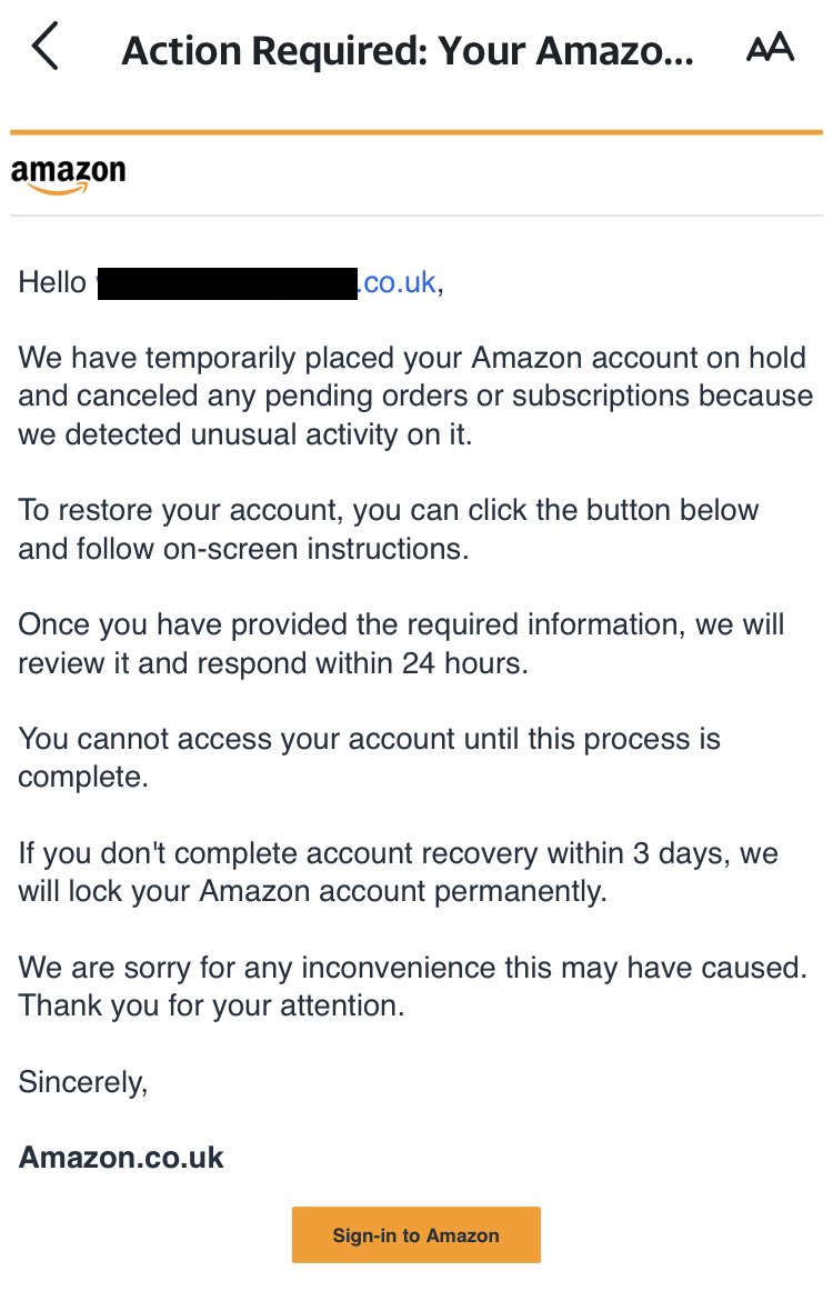 BushidoToken's tweet photo. Amazon UK #Phishing emails 🔎

Embedded URL:
linkedin[.]com/slink?code=

Redirector:
pembawakarung[.]sinterklass[.]site

Landing Page:
hanyapermainan[.]jornalcomvida[.]club

Collects:
Account Creds
Card &amp; Account Number
Home Address
Mother’s Maiden Name
Driver’s License Number https://t.co/67BgirHPkO