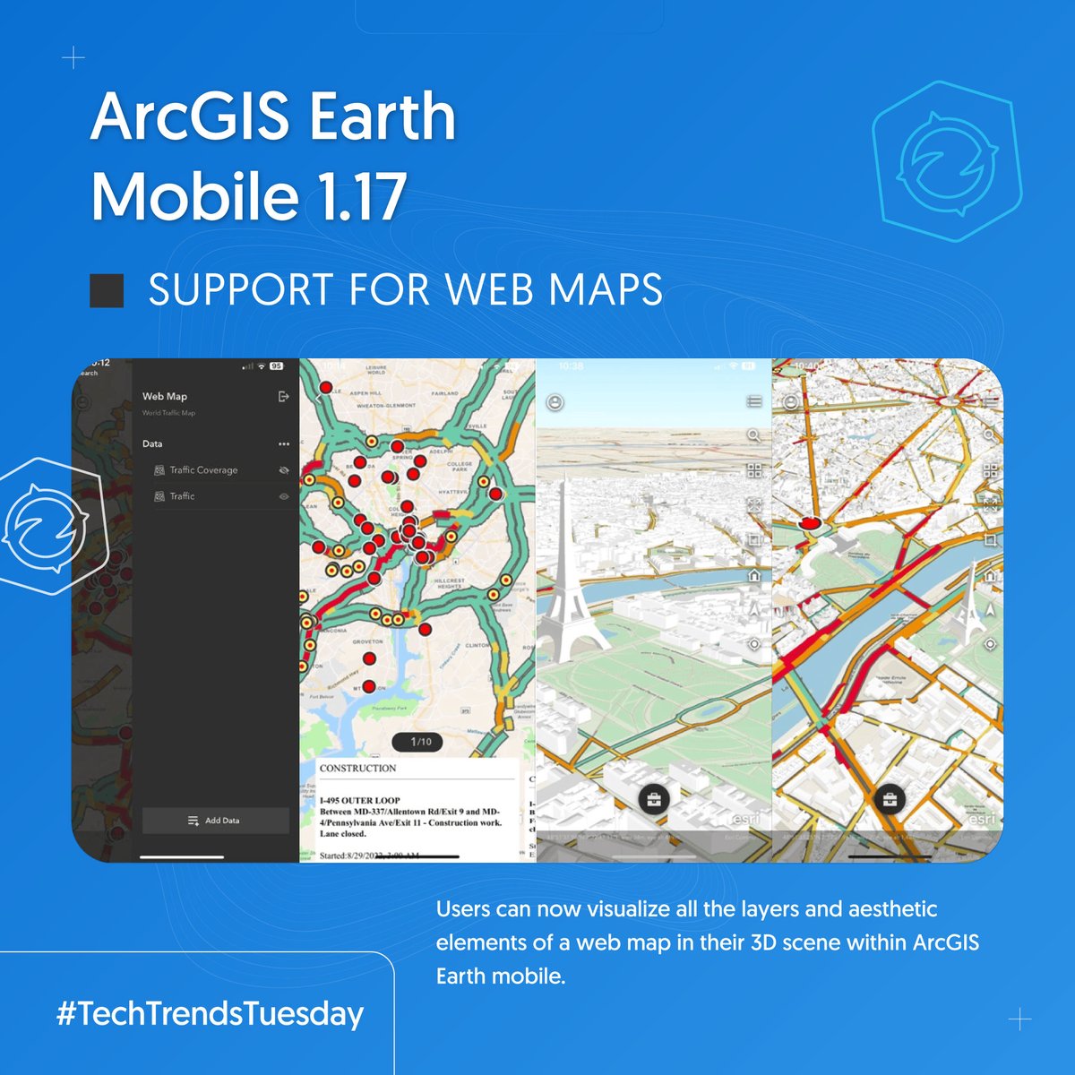 Geodata_Systems's tweet photo. Esri's ArcGIS Earth team has closed out 2022 strong with the release of new versions for mobile and desktop. These updates are packed with exciting and highly anticipated features and enhancements. #TechTrendsTuesday
See more from this update: https://t.co/lZQjHhWzvV https://t.co/TXr05eSC56