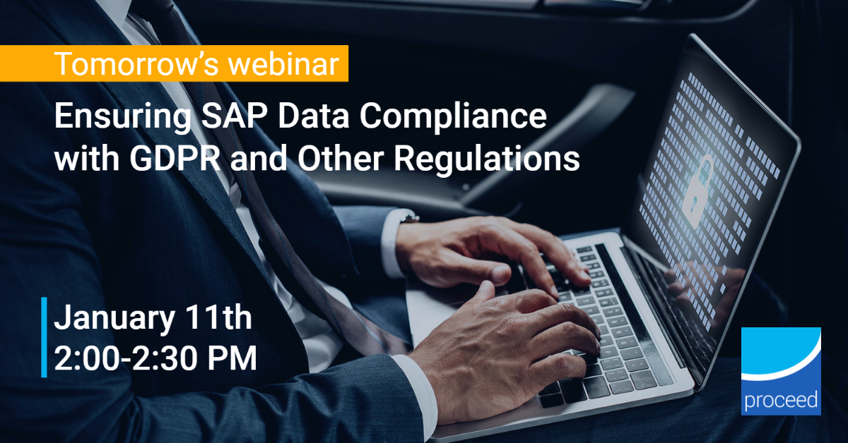 ProceedGroup's tweet photo. Are you joining us tomorrow at 2:00 GMT? > https://t.co/6UNoo25VUM
We recommend that you sign up even if you are unable to attend live as both attendees and absentees will receive the recording and supporting materials.
#proceedgroup #sap #cloud #s4hana #webinar #data #gdpr https://t.co/8WZ8LOpH7N
