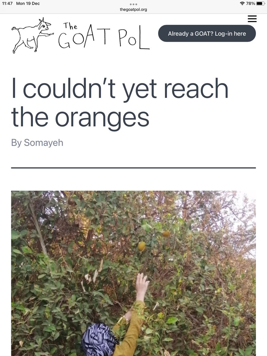 In Samayeh's story, a schoolgirl faces forced marriage in rural #Iran: "Then she turned around and let the wind blow the hair away from her face and style it however it wanted. The wind didn’t attack her like her mum would after each shower..Read it: thegoatpol.org/story/i-couldn…