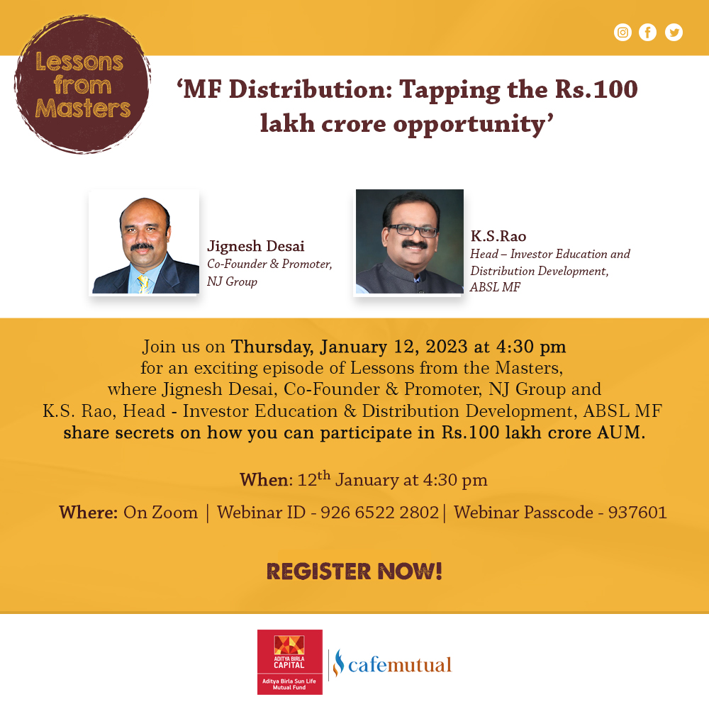 cafemutual's tweet photo. Register now: https://t.co/e9z2lM3P4b #Lessonsfrommasters @abslmf @SRKoti https://t.co/2PLREfRWnd