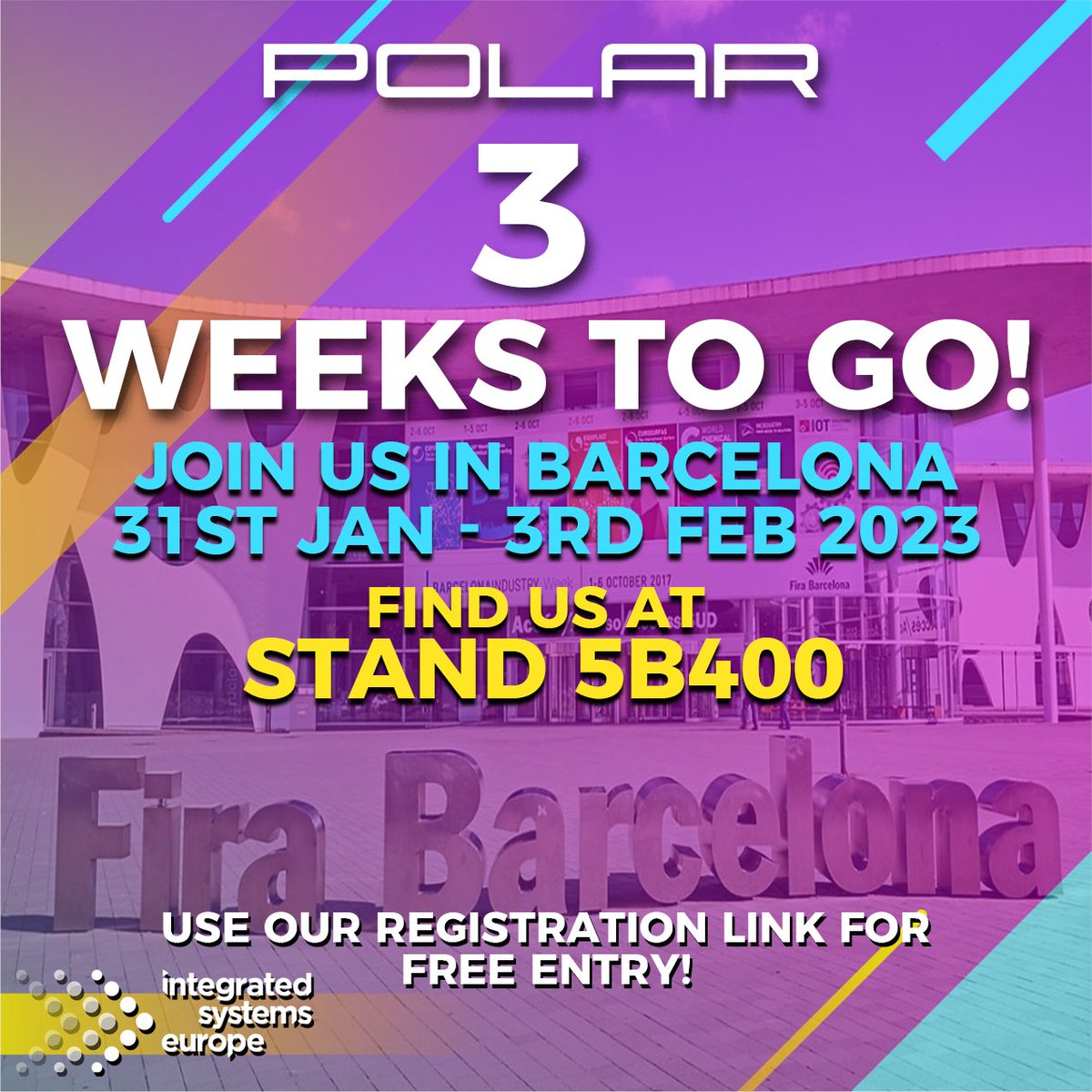 Just 3 weeks to go! until Integrated Solutions Europe (ISE) 2023. Be Sure to stop by our stand and see some of the new innovations from <a href="/HKAudioUSA/">HK Audio USA</a> <a href="/Atlas_IED/">AtlasIED</a> &amp; <a href="/Avonic/">Avonic</a> Plus many more! — Use our registration link below to for free entry! registration.firabarcelona.com/?cod_prom=KF9Y…