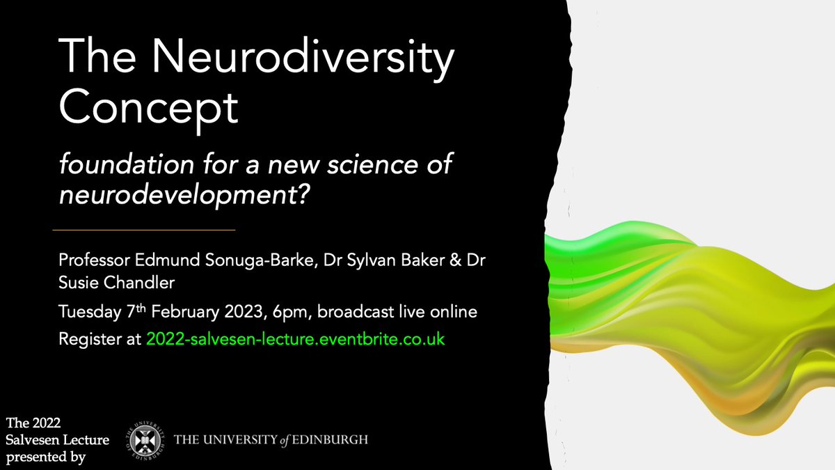 Edmund Sonuga-Barke, Sylvan Baker and Susie Chandler are an absolute dream team!

at the forthcoming Salvesen Lecture hosted online by <a href="/SMRCResearch/">Salvesen Mindroom Research Centre</a> they'll be talking about their co-produced work in neurodiversity &amp; mental health

register for free here: 2022-salvesen-lecture.eventbrite.co.uk