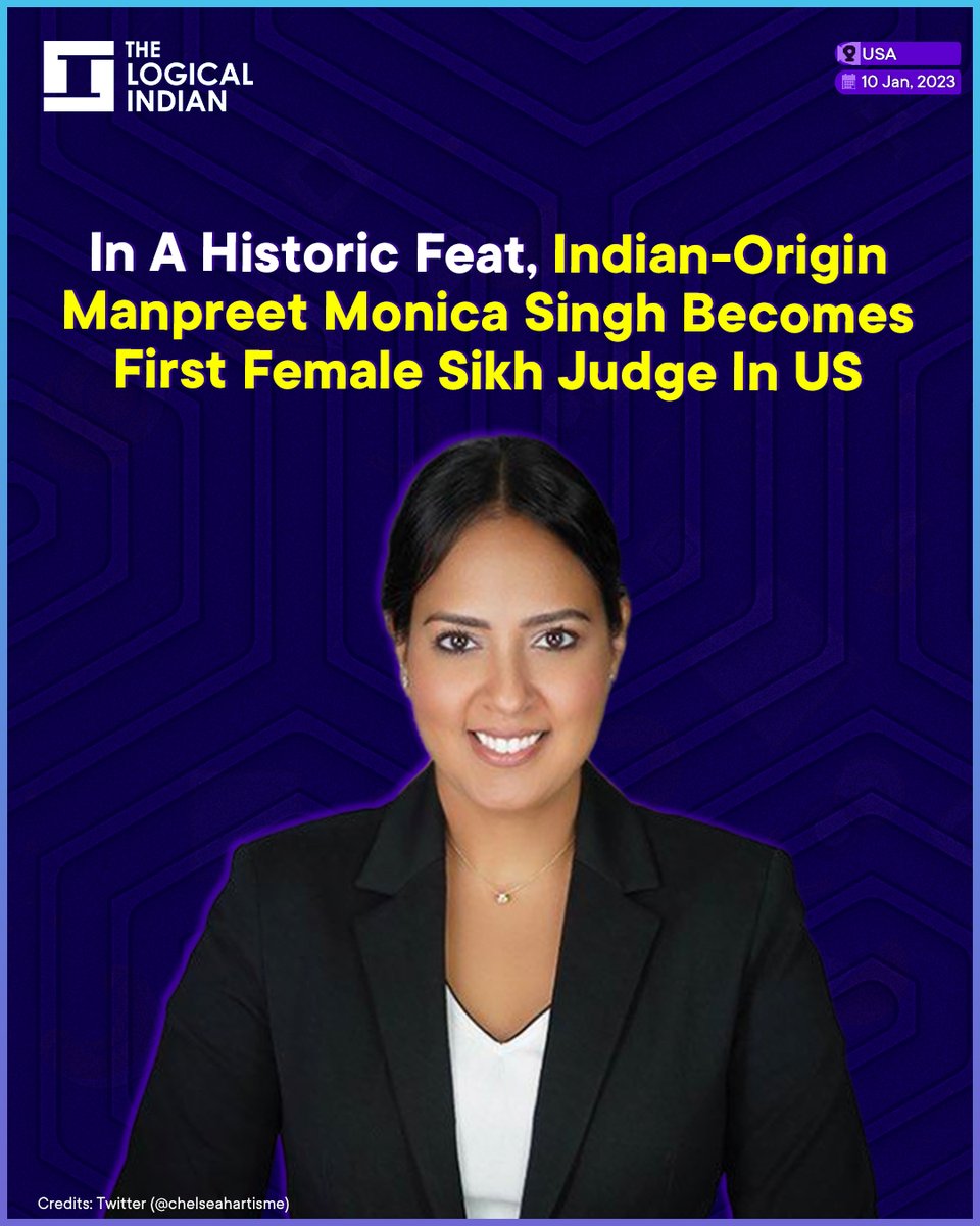 LogicalIndians's tweet image. In the latest development, the Indian-origin Manpreet Monica Singh has been sworn in as a Harris county judge, becoming the first-ever female Sikh judge in the United States (US). 

#indianorigin #firstfemale #judge #historic