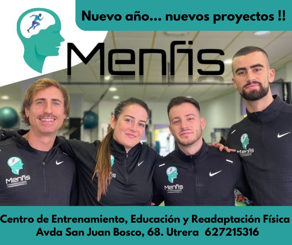 💚El equipo Menfis Entrena  te espera en su Centro de Entrenamiento, Educación y Readaptación Física 🏋🏻
📍Avda San Juan Bosco, 68. Utrera
👉Contacta ✉️ menfisentrena@gmail.com
📱 627215316
#LaUnionHaceLaFuerza #empresas #entramiento #formacion
#readaptacionfisica #Utrera