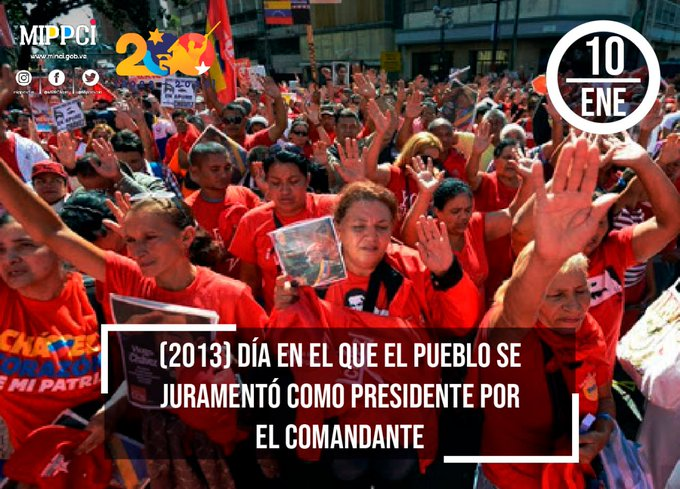 #10Ene | 🇻🇪 ¡ETIQUETA DEL DÍA! ⏩ #JuntosPorLaPatria 

 ¡Pueblo de Venezuela en victoria!
<a href="/luiscarrillo66/">Luis Carrillo</a> <a href="/Mippcivzla/">mippci</a>