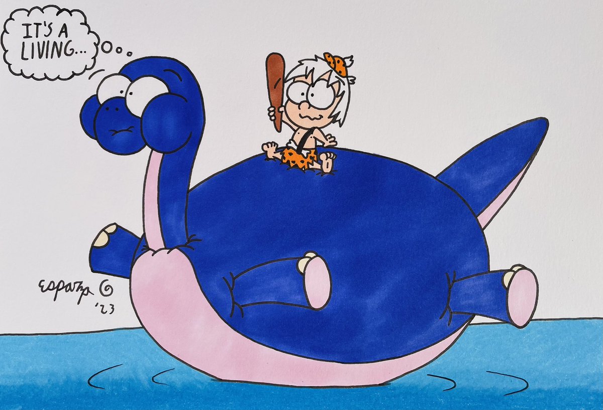 JonsCrazyTweets's tweet photo. It’s #ExtinctloonDay! In Bedrock, the citizens and dinosaurs worked together in age without devices, so it was common for #Extinctloons to become floaties for cave kids! #Extinctloon #animaloon_collective @Animaloonies #Animaloon #Animaloons #Dinosaurloon #MixedMedia https://t.co/3hzp4BX6tE