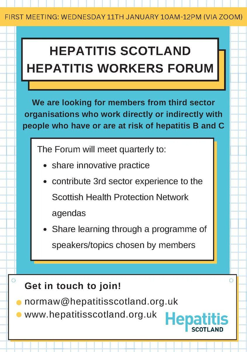 There's still time to get in touch if you would like to join the Hepatitis Workers Forum tomorrow 10am-12pm via Zoom. See below for more details
