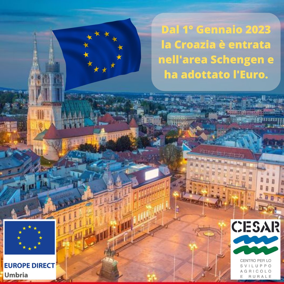 Lo sapevi? Dal 1 gennaio 2023 anche la #croazia ha adottato l' #euro #EUzone @europainitalia @edicromatre 😃🇪🇺🇭🇷