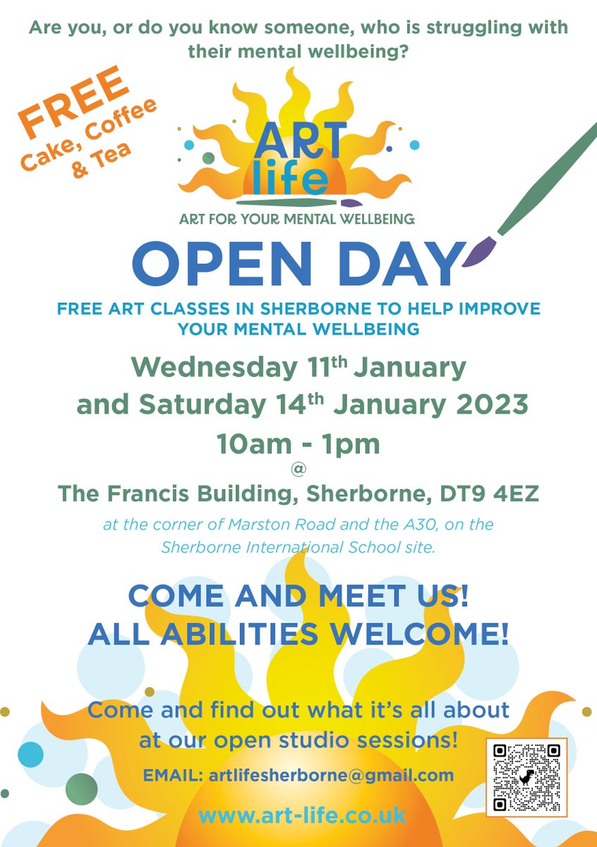 The first Art Life Open Day will be taking place tomorrow! The session will be taking place from 10am-1pm at the Francis Building at Sherborne International. To find out more, please visit art-life.co.uk
#sherborne #sherborneart