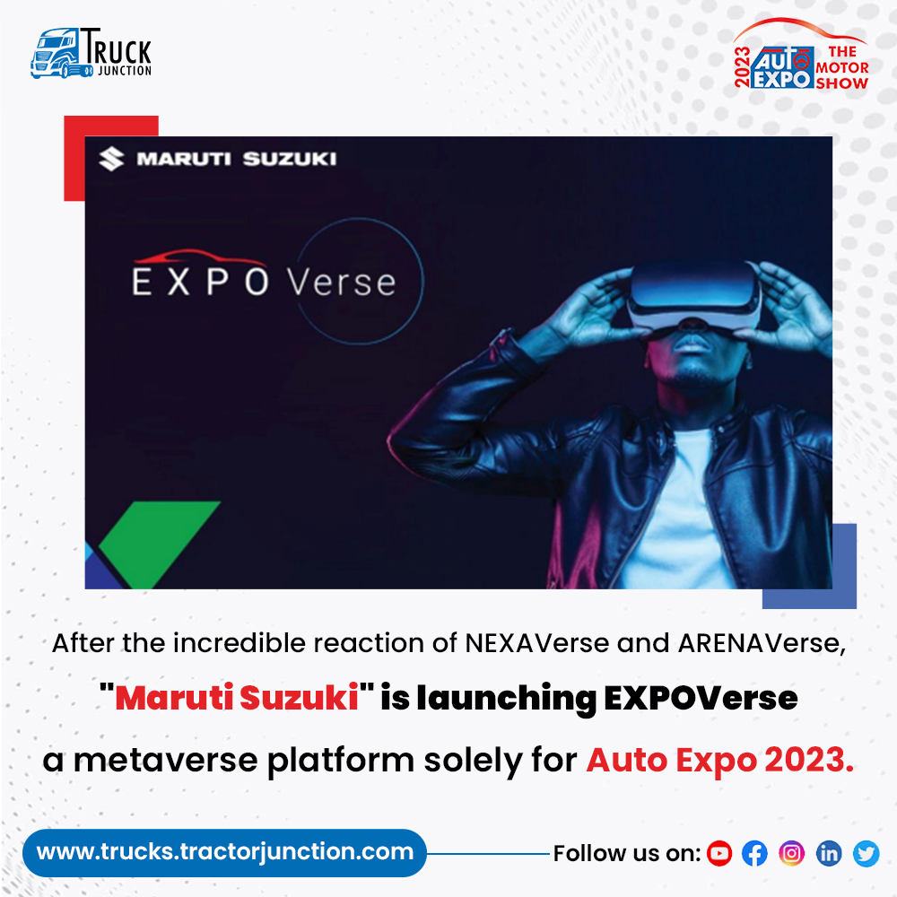 trucks_junction's tweet photo. After #Astraverse what we need is a #EXPOVerse! @Maruti_Corp is launching a #Metaverse platform at #AutoExpo2023
#TruckJunction #trucking #TruckerLife #MarutiSuzukiTrueValue #Metaverseproject #TruckJuntionAutoExpo2023 https://t.co/qAshqjnfvX