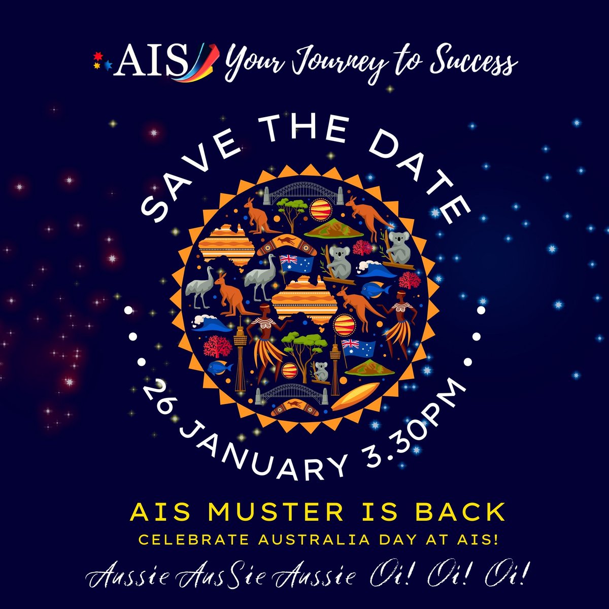 AIS_ExecutiveP's tweet image. AIS Australia Day Muster is back!
We will be hosting an Australia Day muster on Thursday the 26th from 3:30 pm onwards. I hope to see many family members joining the fun!🦘
#AISEvents