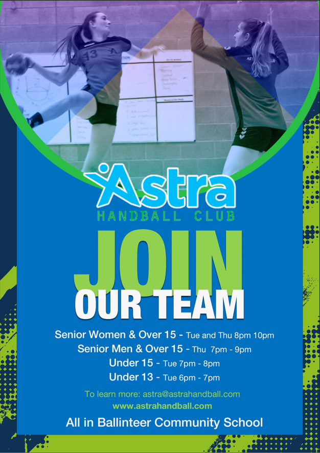 NEW JUNIOR ACTIVITIES  TO START ON TUE 17TH JAN 2023,  Ballinteer Community School
TRAINING TIMES
UNDER 13 Tuesday 6-7pm
UNDER 15 Tuesday 7-8pm
OVER 15 and Senior Women Tuesday and Thursday 8-10pm
OVER 15 and Senior Men Thursday 7-9pm