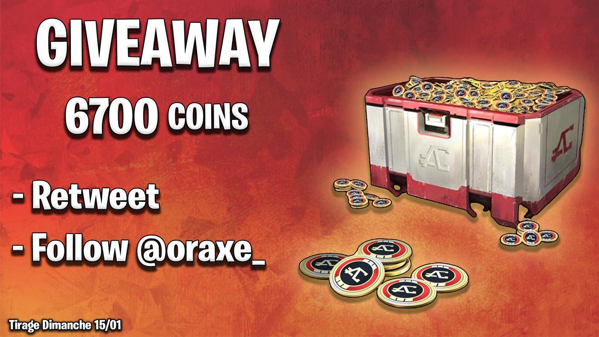 oraxe_'s tweet image. *** 🎁#Giveaway 🎁 ***

Les amis pour la sortie de l'event Spellbound je vous fais gagner, pas 1000 ,pas 2000, mais 6700 Apex Coins sur Origin!!!

Pour participer ⬇️ :

- Retweet ce tweet
- Follow @oraxe_ 

Tirage au sort le 15/01! Bonne chance à tous!