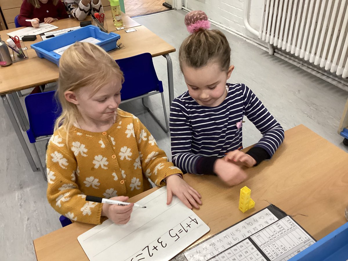 We worked in pairs and used cubes to help us find different number bonds within 10. First we looked at 5 and then 4.