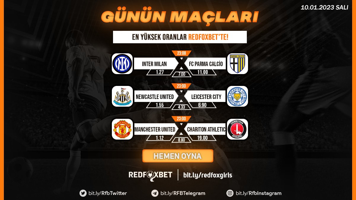RedHaber1's tweet photo. ⚽️ Yüksek Oranları ile Günün Öne Çıkan Maçları RedFoxBet'te

✅ Heyecan dolu maçların hem heyecanına ortak ol, hemde birbirinden avantajlı bonuslarımız ile bahislerine avantajlı başla!  

🎁 %50 Freebet. 
🎁 %20 Çevrimsiz Spor Bonusu
🎁 %100 Risksiz Bahis. 
🎁 %30 Kripto Bonusu. https://t.co/9uJOhcjjhJ