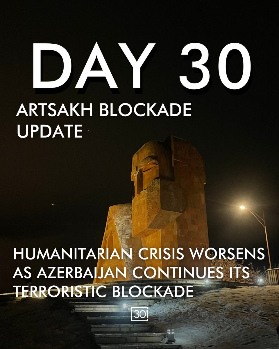 Today marks day 30 of the inhumane and illegal blockade of the Berdzor Corridor in Artsakh by Azerbaijan. 

Heavy snowfall throughout has sparked additional challenges for the people of Artsakh during the ongoing blockade.