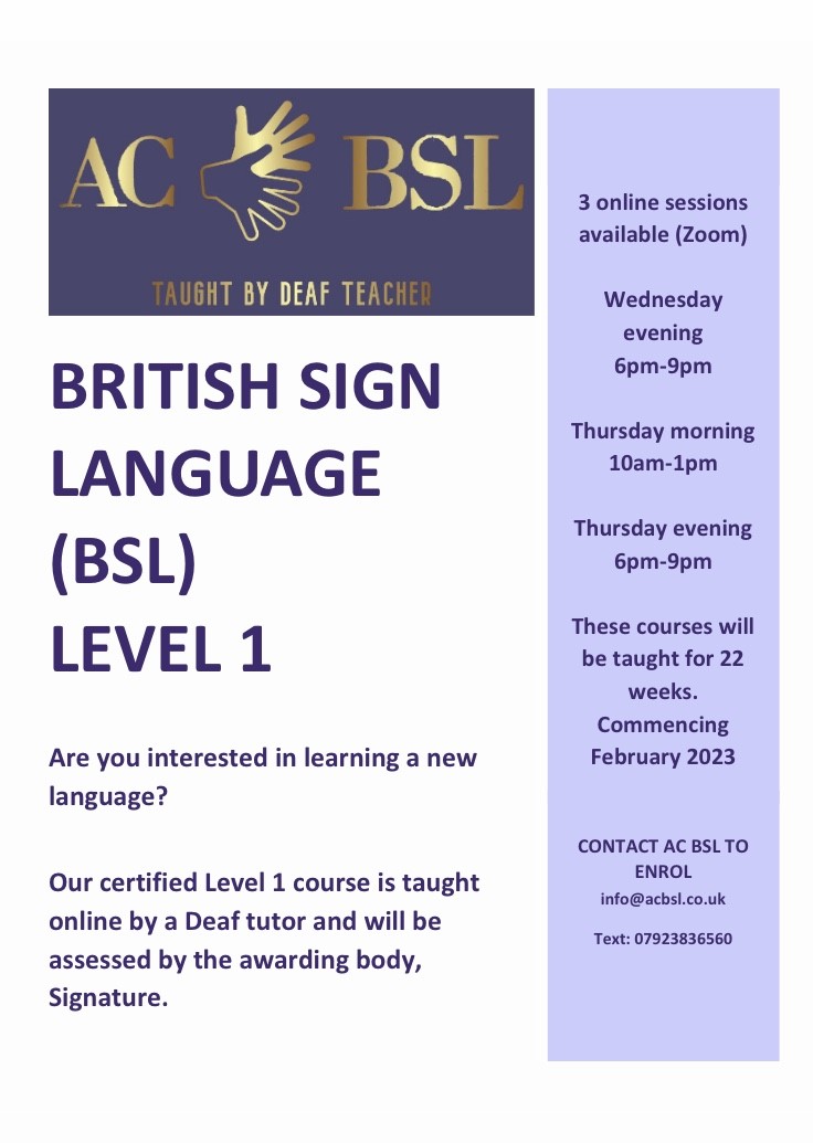 British Sign Language (BSL) course available. Contact me for further info and please share to spread the sign. #BSL #BritishSignLanguage #Level1 #Signature