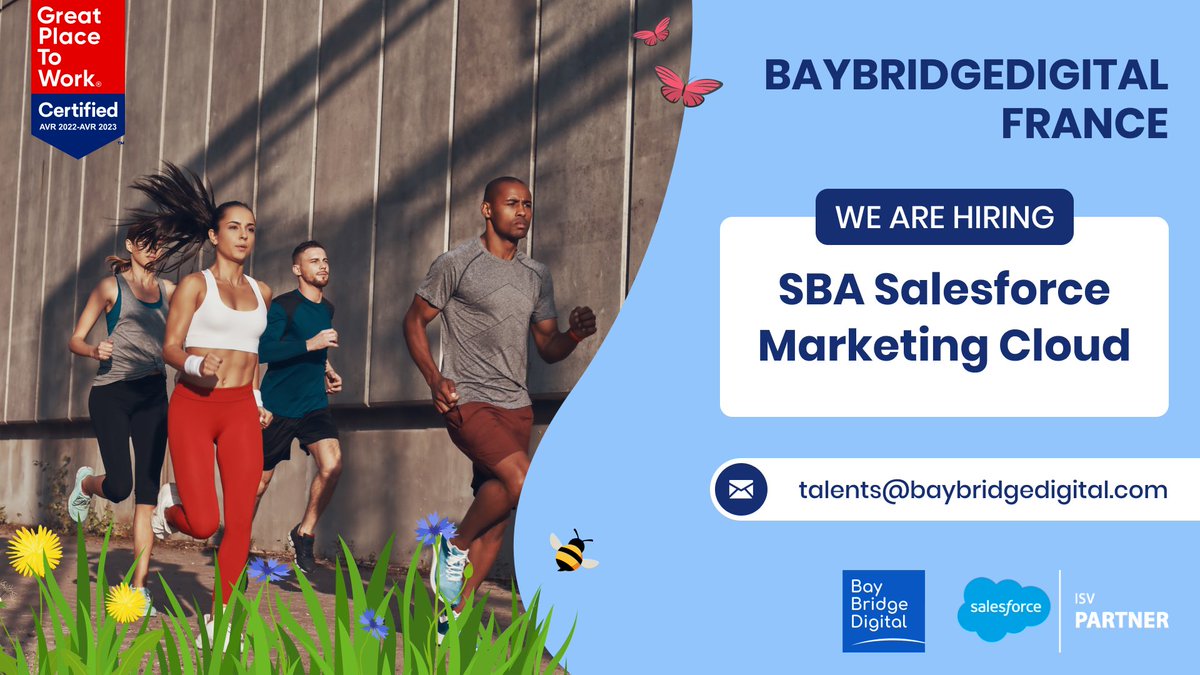 Are you a Salesforce Marketing Cloud expert looking for a new challenge? Join the BayBridgeDigital team and help us drive digital transformation for the world’s biggest companies!
Appy: lnkd.in/eDBrDFuz
Contact:samar@baybridgedigital.com 
#salesforcelayoffs #SBA
