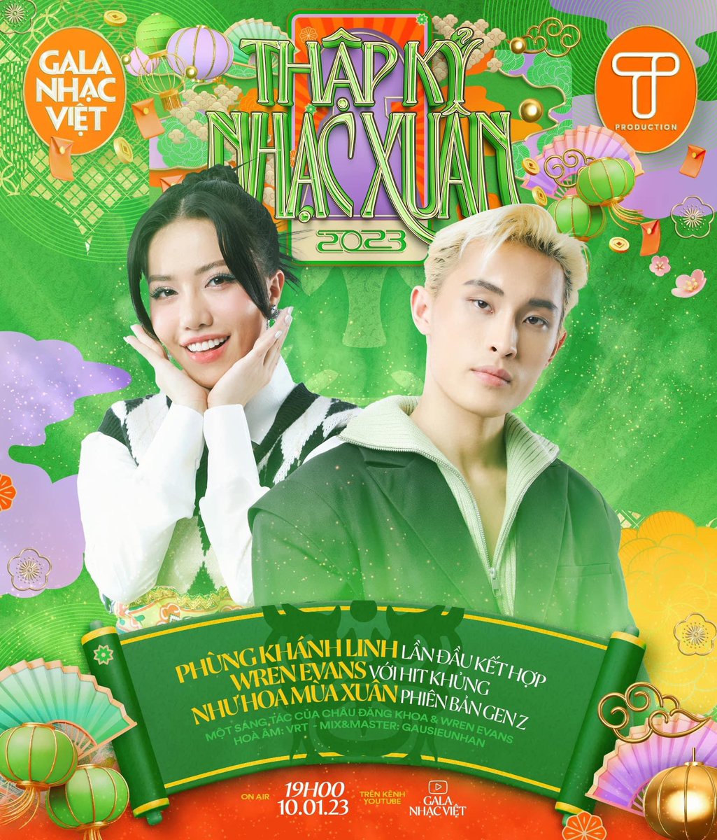 Tối nay lúc 19H,trên kênh YouTube Gala Nhạc Việt, mọi người cùng theo dõi nhé 🤩

#PhungKhanhLinh #WrenEvans #NhuHoaMuaXuan
#GalaNhacViet #GREATET #ThapKyNhacXuan #GalaNhacViet10nam #ThayGalaNhacVietLaThayTet #TProduction
