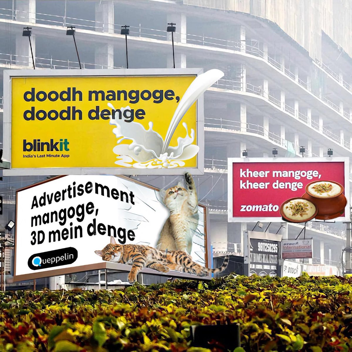prafullamathur's tweet photo. 😄😄 #zomatoblinkit #3D #billboard #Queppelin https://t.co/OXRJKrwZdr