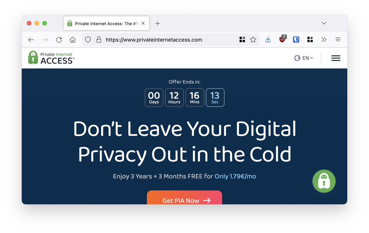 KarlEmilNikka's tweet image. Hi @buyvpnservice. Do you really need fake countdown timers to sell your service? 

#vpn #pia #privateinternetaccess