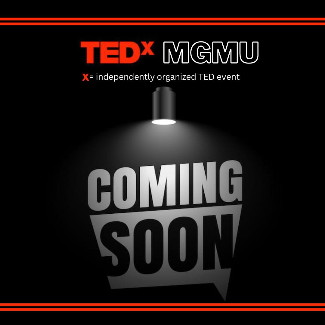 tedxmgmu's tweet photo. Expect the unexpected!
TEDxJNEC is now TEDxMGMU.
We are back with whole new ideas and a brand new name.
.
.
.
#ted #tedx #tedxmgmu #mgmu #tedtalks #ideasworthspreading #tedtalk #Aurangabad #MGM #ComingSoon https://t.co/2pKAvpHpFi