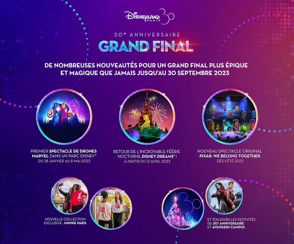 Disneyland Paris annonce de nombreuses nouveautés pour le Grand Final de son 30e Anniversaire, plus épique et magique que jamais ! ➡️bit.ly/3VYGFPM
#DisneylandParis30 ✨