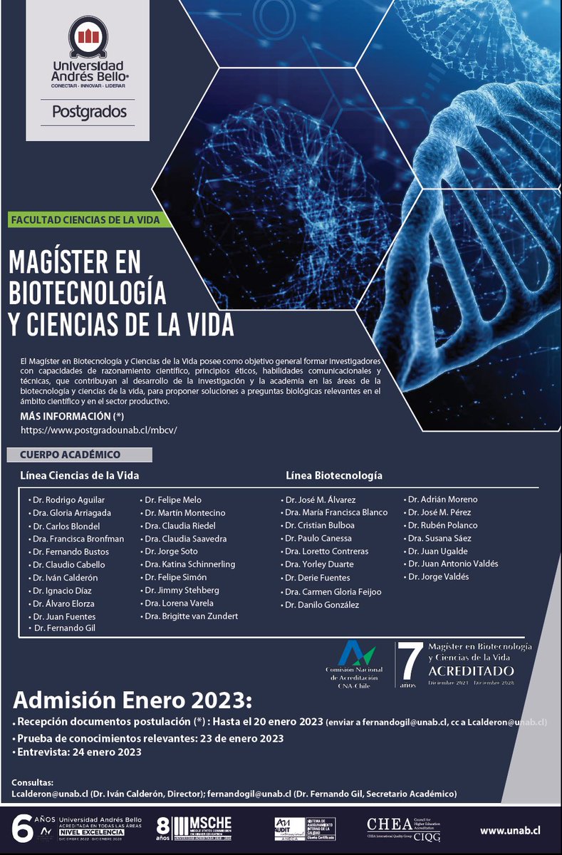 Gloria Arriagada (@glo_arriagada) on Twitter photo Atencion! se abrio un segundo llamado para postular al Mag en biotecnologia y ciencias de la vida <a href="/uandresbello/">U. Andrés Bello</a> Atencion! se abrio un segundo llamado para postular al Mag en biotecnologia y ciencias de la vida <a href="/uandresbello/">U. Andrés Bello</a>