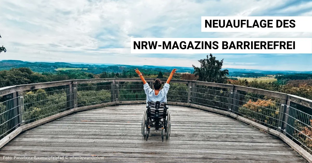 In unserem druckfrischen NRW-Magazin Barrierefrei stellen wir touristische Angebote in #DeinNRW vor, die nach dem bundesweiten System "Reisen für Alle" zertifiziert sind. Durchblättern lohnt sich 👉buff.ly/3VsvBuJ 

#Tourismus #Barrierefreiheit
