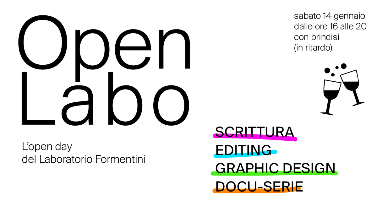 Lab_Formentini's tweet image. Questo sabato facciamo l'open day dei nuovi corsi, ci saranno gli insegnanti e verrà servito un aperitivo. 
Info al link bit.ly/3C06Y0M.