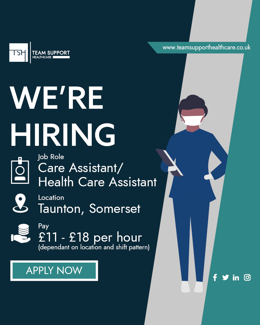 Looking for a  job as a #CareAssistant or health care assistant in #Taunton, #Somerset?

Pay: £11 to £18 ph

This is a great opportunity for anyone with a passion for caring for others and a desire to make a positive difference in people's lives. 

#HCA #HealthcareAssistant