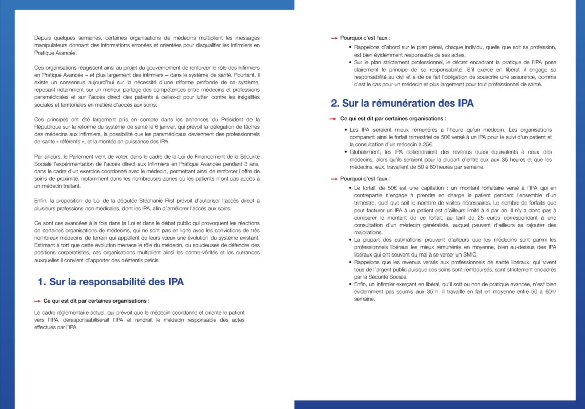 jordanjolys's tweet photo. Merci à l’@OrdreInfirmiers de se positionner concernant les fake news distillées depuis plusieurs semaines sur les IPA. Ces documents sont à faire circuler de manière massive afin de rétablir des éléments factuels https://t.co/3HMQoSBprX