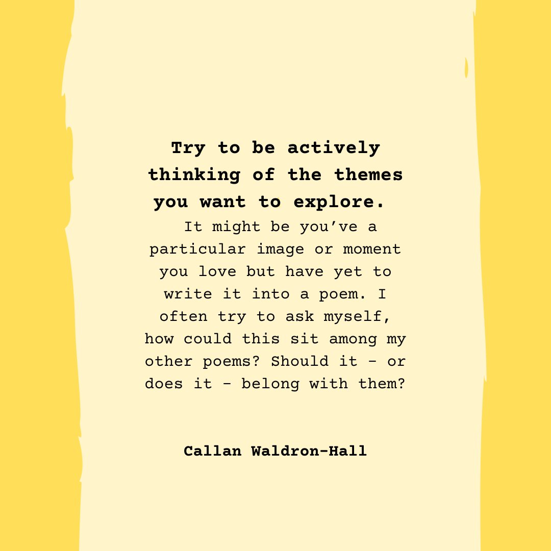 PoetrySociety's tweet image. #ThePoetryReview poet Callan Waldron-Hall (@callanwh) shares a #WritingHabit for the new year!

Share your #WritingTips and #WritingGoals for 2023 with us in the replies.