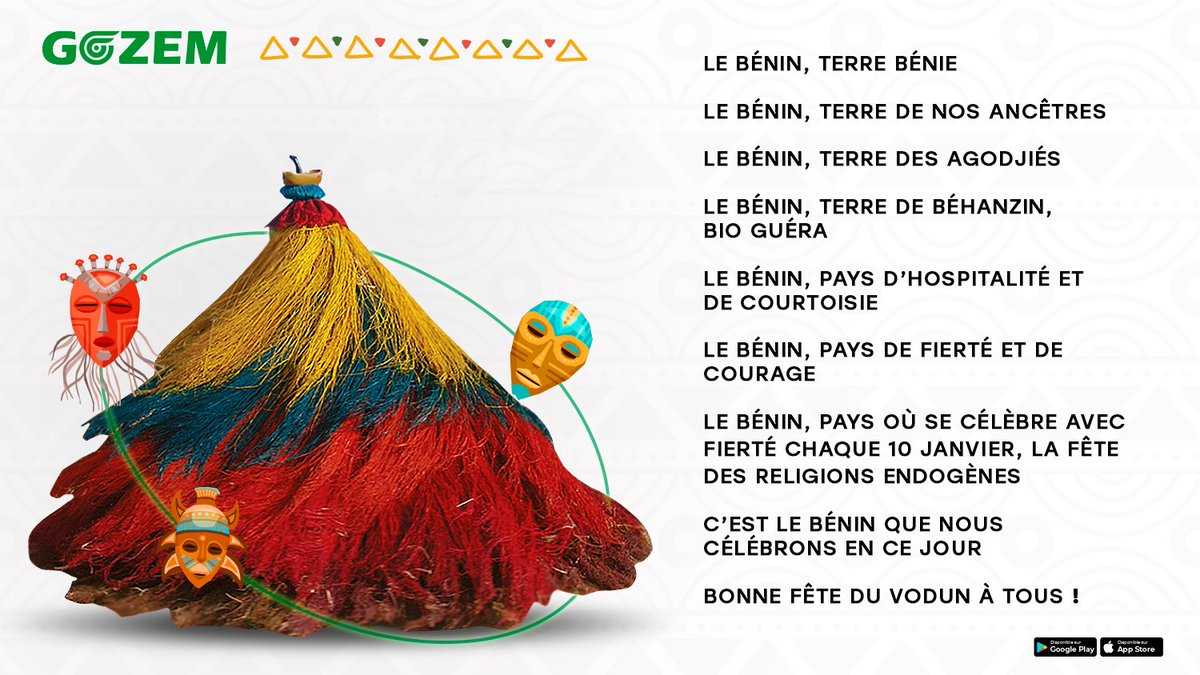 GozemBJ's tweet photo. Bonne fête de #vodoun à toutes et à tous !

#GozemBénin #10Janvier2023 #transport #TT229 #Benin #Wasexo https://t.co/AOeS0TXbQ0