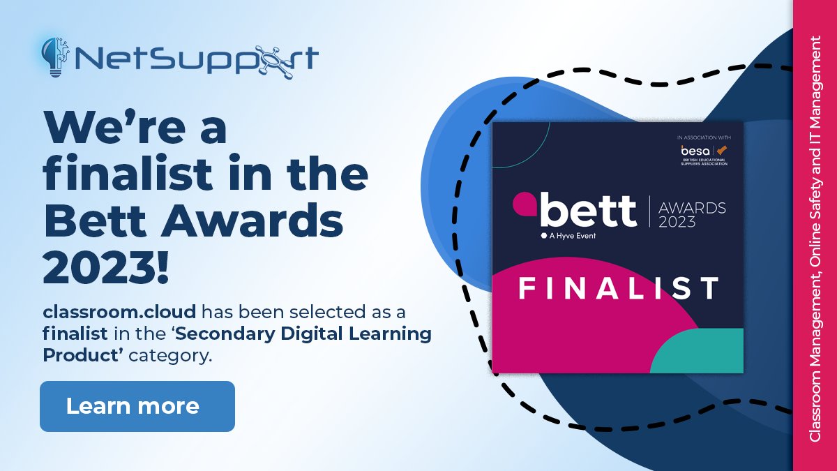 classroomcloud_'s tweet photo. Woohoo! We've been selected as a finalist in the category 'Secondary Digital Learning Product' at the #bettawards2023! It's always an honour to be recognized, so our team should be super proud. Learn more about the awards https://t.co/8qdXSn9tNx
#RemoteLearning #HybridClass https://t.co/uYy0OQtOp1