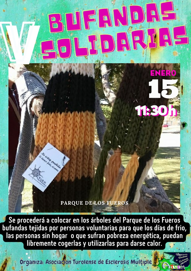 mithralda's tweet photo. El próximo domingo 15 de enero a las 11:30 nuevo acto de #ATUEM respecto a sus #BufandasSolidarias.
Más información en nuestra página web
https://t.co/8Lhq7cNjpa
@esclerosiseme @EnfermeroEnred https://t.co/GOEMjaXY9m