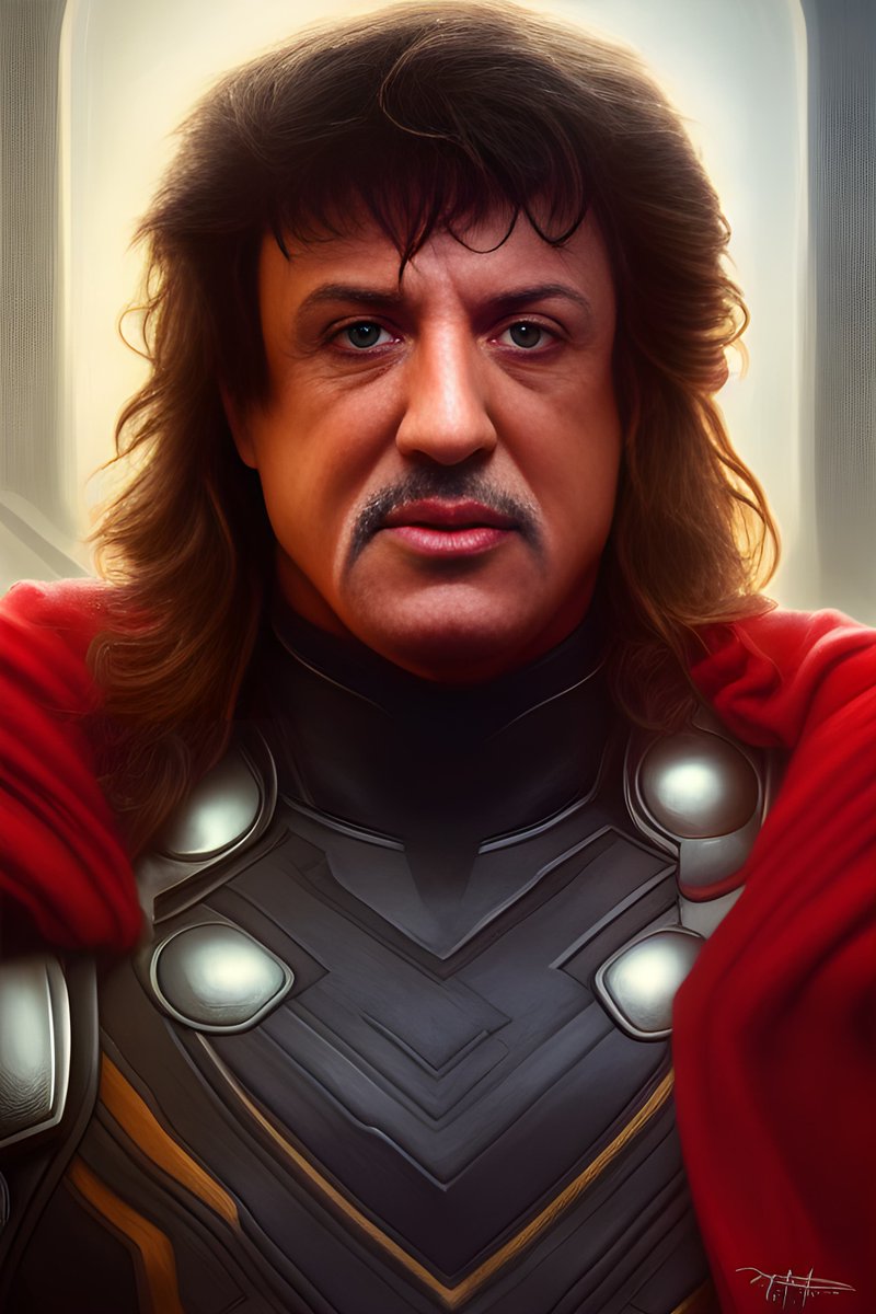 CytecK's tweet photo. Interpretación de la IA si Sylvester Stallone hubiera sido Thor de Marvel #stablediffusionart #stablediffusion2 https://t.co/dFuDtkuq9s