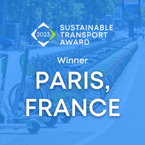 ITDP_HQ's tweet photo. In the last year, #Paris has made incredible progress to make their streets safer and more accessible for all residents, including school children, cyclists, the disabled, and more. #STA23

PRESS RELEASE: https://t.co/SfYKBWU3xT https://t.co/6Wkij4XHvo