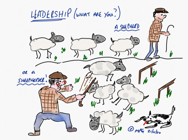 Leadership...

Are you a shepherd or a sheepherder..?

#LeadershipDevelopment #systemsthinking #leadership