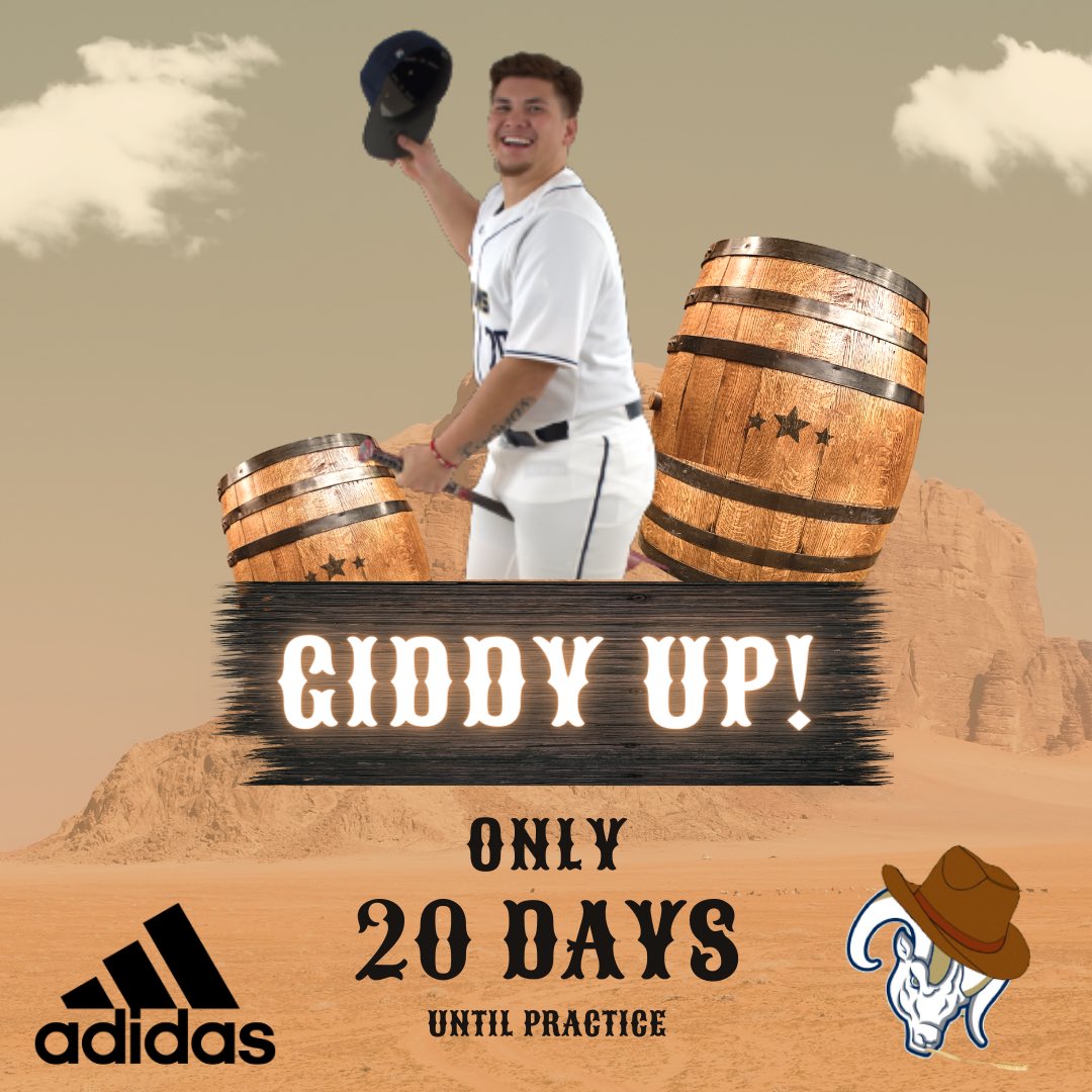 NCUBaseball's tweet photo. Giddy up! The 2023 season starts in 20 days! 🤠🤠🤠
#DowntownU
#DIIIBaseball https://t.co/SnvoOKakqy