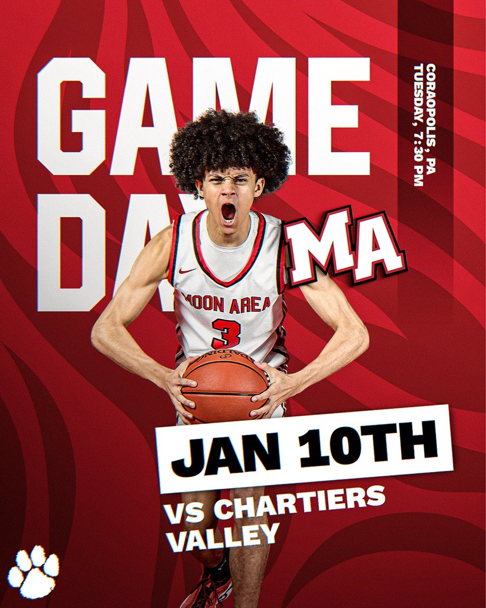 Moon Tigers Basketball (@moontigersbb) on Twitter photo Tuesday night marquee matchup AT HOME against the number four team in the state. Another war…
𝐈𝐓’𝐒 𝐀 𝐓𝐈𝐆𝐄𝐑𝐒 𝐆𝐀𝐌𝐄𝐃𝐀𝐘!! 🐅
🆚 Chartiers Valley (<a href="/CharValleyHoops/">Chartiers Valley Basketball</a>)
⏰ JV - 6:00 PM / Varsity - 7:30 PM
📍 Coraopolis, PA
🏠 Moon Area HS
💻 bit.ly/3Zp33Vq Tuesday night marquee matchup AT HOME against the number four team in the state. Another war…
𝐈𝐓’𝐒 𝐀 𝐓𝐈𝐆𝐄𝐑𝐒 𝐆𝐀𝐌𝐄𝐃𝐀𝐘!! 🐅
🆚 Chartiers Valley (<a href="/CharValleyHoops/">Chartiers Valley Basketball</a>)
⏰ JV - 6:00 PM / Varsity - 7:30 PM
📍 Coraopolis, PA
🏠 Moon Area HS
💻 bit.ly/3Zp33Vq