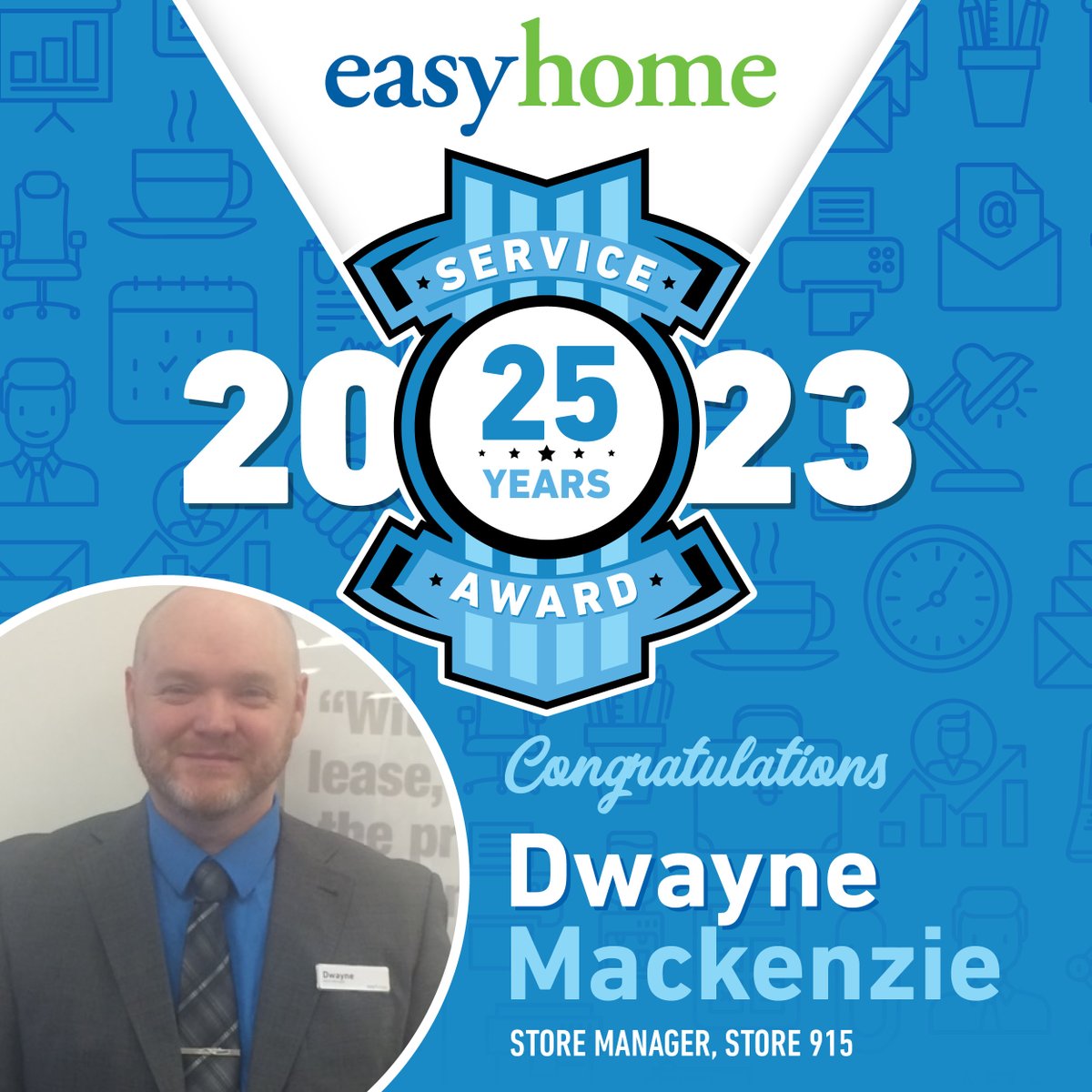 A monumental #congratulations goes out to Dwayne Mackenzie who’s celebrating 25 years with goeasy! Congratulations on this incredible milestone achievement and #thankyou for your passion &amp; commitment to helping so many customers over the years. #wearegoeasy #employeeappreciation