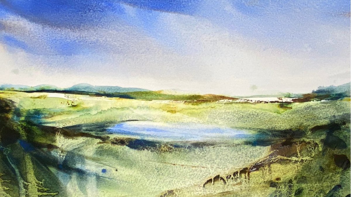 Atmospheric watercolour painting. #watercolor #watercolour #watercolourpainting #watercolorbeginners #watercolorreel#watercolorlesson #watercolourbeginner ##watercolourideas #watercolorKarenRice #watercolorart #watercolourart #water-colourhowto #watercolors #inspiringwatercolors