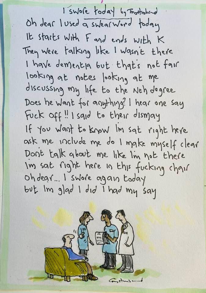 The frustrations of dementia, beautifully described by Tony Husband x