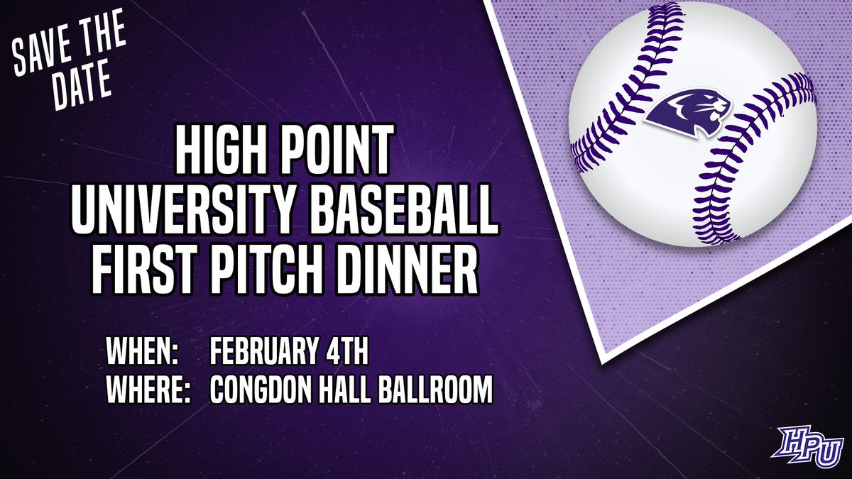 High Point Baseball (@hpubaseball) on Twitter photo Less than a MONTH AWAY from our First Pitch Dinner‼️⚾️
To register, click the link below: 
engage.highpoint.edu/athletics/firs…
If you are unable to attend, but would still like to support HPU Baseball, visit the link below: 
engage.highpoint.edu/athletics/pant… Less than a MONTH AWAY from our First Pitch Dinner‼️⚾️
To register, click the link below: 
engage.highpoint.edu/athletics/firs…
If you are unable to attend, but would still like to support HPU Baseball, visit the link below: 
engage.highpoint.edu/athletics/pant…