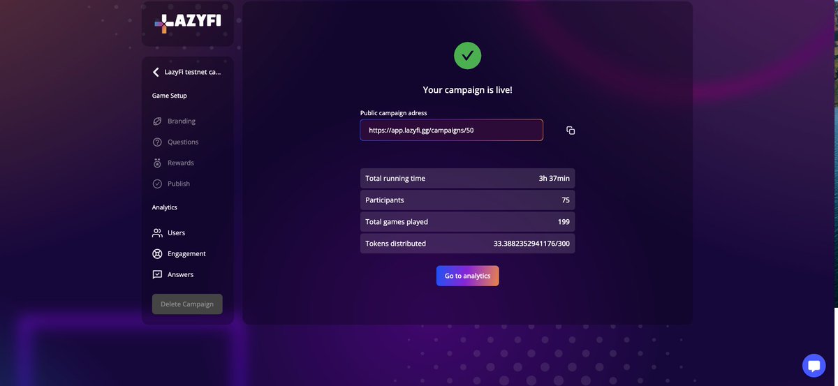 What a bright start to the testnet campaign 😍 

Over 75 users and counting, and they're all learning about LazyFi!