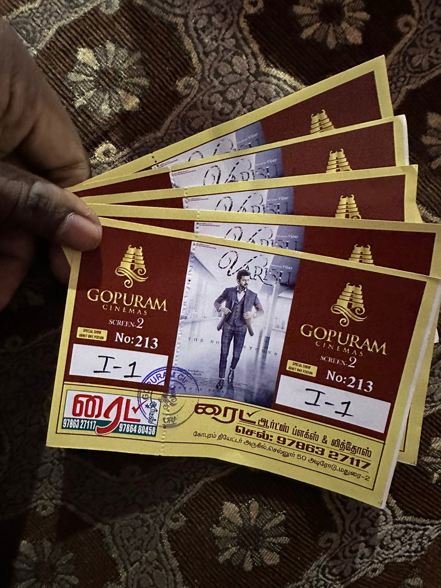 SeLFiShEnGiNeeR's tweet photo. #Varisu Gopuram 3 Tickets Available For 4am Show @ madurai
Contact: +918668182969
#VarisuTicketHelp #VarisuPongal https://t.co/32jYPFgRfJ