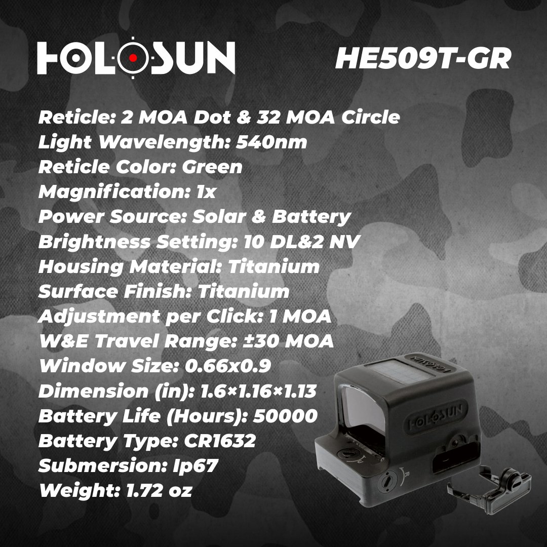 SportsandGadget's tweet photo. Holosun HE509T-GR Green Circle Dot Sight Solar Failsafe Shake Awake
To buy: https://t.co/gJxDSCkfUz
#holosun #greendot #greendotsight #greendots #greendotcorner #GreendotOptic #huntingseason #huntinglife #huntingday #huntinggear #Sportsandgadgets #Smartoutdoors #wearable4u https://t.co/wG7sQzRBaw